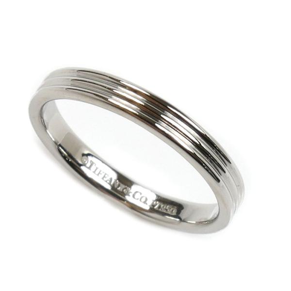 極美品 ティファニー クラシックバンド ダイヤ 3P リング 5号 プラチナ ティファニー Tiffany & Co スリーストーン ダイヤ プラチナ