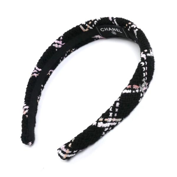 CHANEL ロゴ付きヘアバンド ブラック新品未使用品 CHANEL（シャネル） ココマーク カチューシャ ブラック/ピンク AAA021