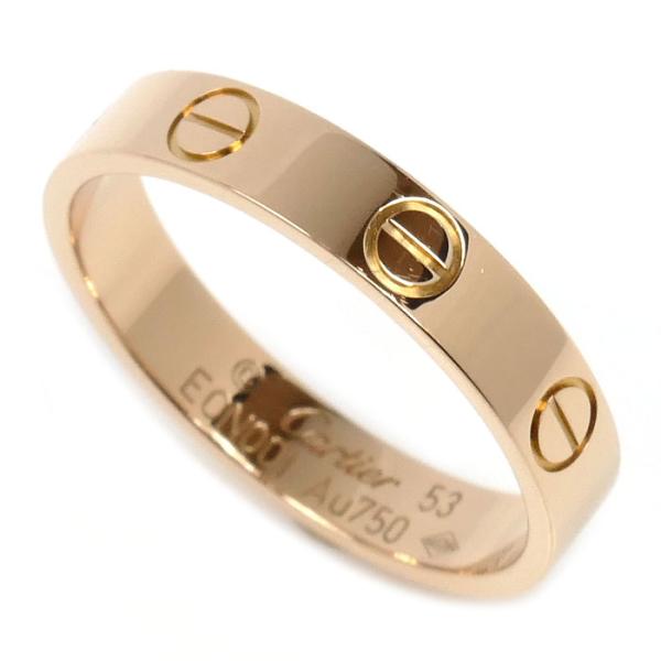 【美品 箱ケース付】Cartier ミニラブリング K18 ＃49 750刻印 Cartier（カルティエ） K18PG ピンクゴールド ミニラブ リング・指輪