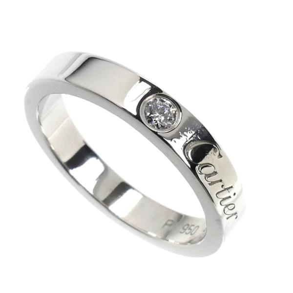 Cartier（カルティエ） Pt950プラチナ エングレーブド 1P ダイヤ