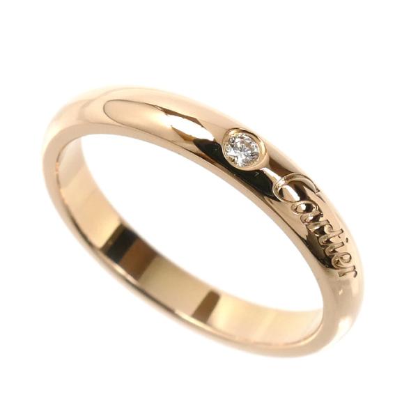 カルティエレディースリングk18刻印あり Cartier（カルティエ） K18PG ピンクゴールド エングレーブド 1P