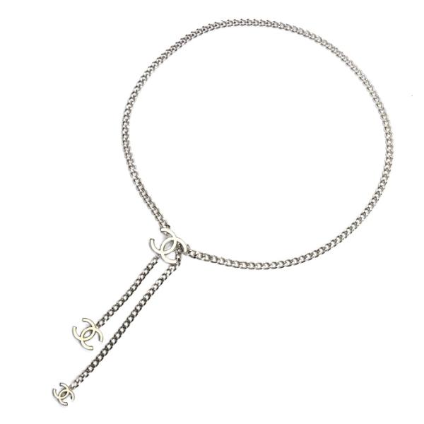 CHANEL（シャネル） ココマーク チェーン ベルト シルバー/ホワイト