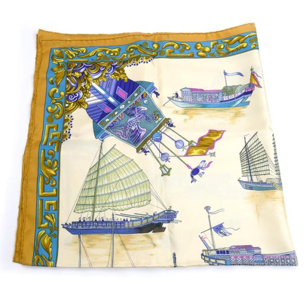 HERMES（エルメス） カレ90 JUNQUES ET SAMPANS 船 スカーフ