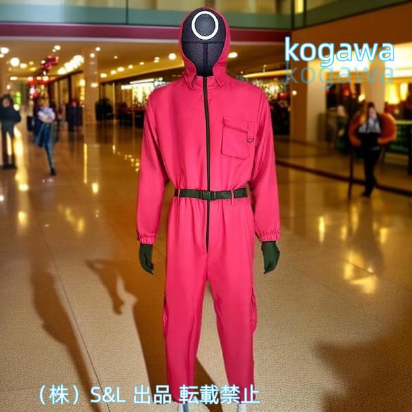 130 イカゲーム コスプレ 衣装 キッズ 子供 警備員 監視員 ソルジャー 赤 イカゲーム Squid Game ○△□の警備員 管理員 コスプレ衣装