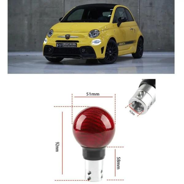 並行輸入品 1x カー アクセサリー カーボン シフトノブアバルト 124 スパイダー 500 595 695 500C 595C 695C グランデプント