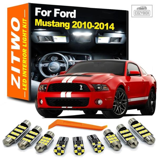 並行輸入品  11個 車用  LED 電球 アクセサリー 車内読書灯キット フォード マスタング 2010 - 14 バニティ ミラーランプ