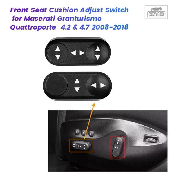 並行輸入品 マセラティ グラントゥーリズモ クアトロポルテ 4.2 4.7 2008-2018 用 フロントシートクッション調整 スイッチ