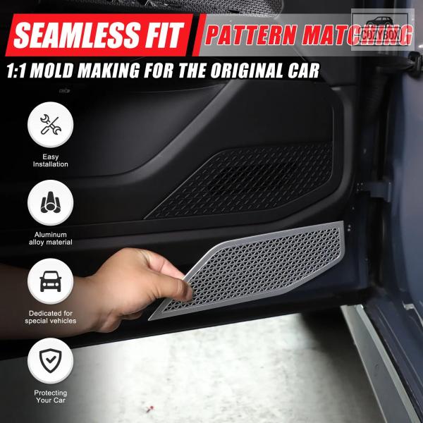 並行輸入品 BMW 7シリーズ G70 2023+用カー ドア スピーカー カバー メッシュ ドア ツイーター  トリムネット 2個セット キット