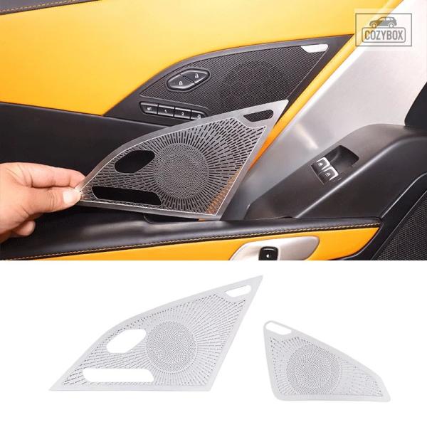 並行輸入品 2014-2019 シボレー コルベット C7 ステンレス  シルバー カー スタイリング カー ドア スピーカー ツイーター
