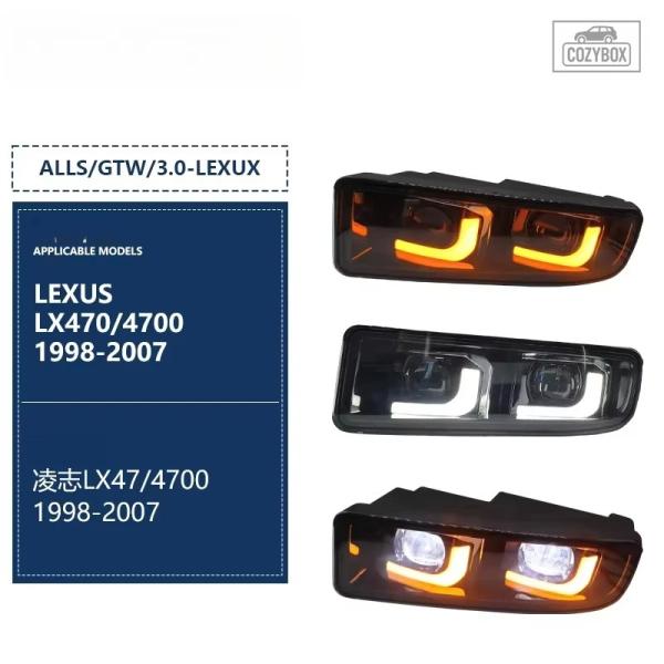 並行輸入品 レクサス LX470 1998-2007 用 フォグランプ BI  LED  デュアルビームランプ プロジェクターレンズ ウインカー