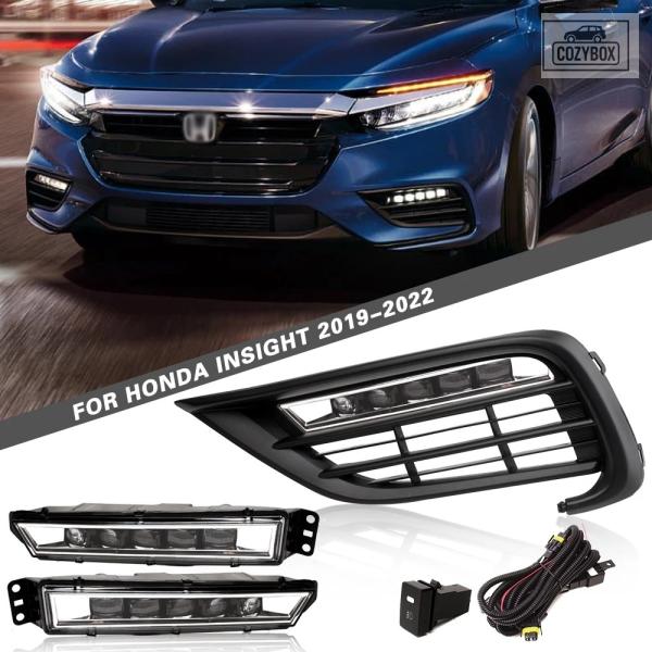 並行輸入品 フロント バンパー フォグランプキット ホンダ インサイト 2019 - 22 バージョン   フォグランプセット スイッチ +