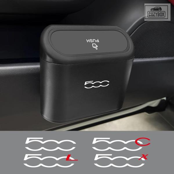 並行輸入品 車用ゴミ箱 クラムシェルビン フィアット 500 500C 2012  500L アバルト 695 吊り下げ式プレス式ゴミ箱ケース 車内