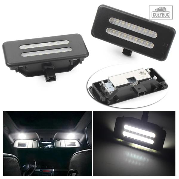 並行輸入品 2x ホワイト  LED  車内 サンバイザー  ミラー読書灯 BMW 3 5シリーズ X1 X3 X5 X6 E90 E91 E92 E60 E6