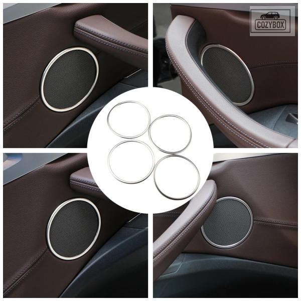 並行輸入品 ドアスピーカーサウンド カバークローム トリムリング BMW X3 F25 X4 F26 2018-2023