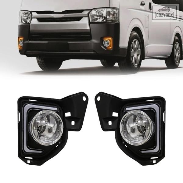 並行輸入品 Led DRL デイタイムランニングライト フォグランプアセンブリ トヨタ ハイエースコミューター 2014 2015 2016