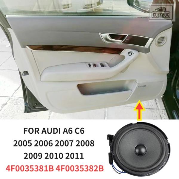 並行輸入品  アウディ A6 C6 2005 - 11 4F0035381B 4F0035382B 車用フロント左右ドアウーファースピーカー