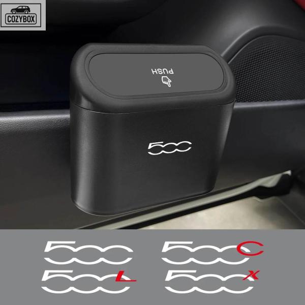 並行輸入品 車用ゴミ箱 クラムシェルビン フィアット 500 500C 2012 500X 500L アバルト 695 吊り下げ式プレス式ゴミ箱ケース