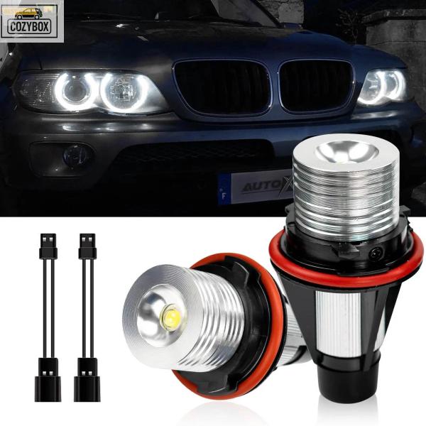 並行輸入品 HIDホワイトLEDエンジェルアイマーカーライトバルブ超高輝度2x5W BMW 525i 530i xi 545i M5 E39 E53 E60 E
