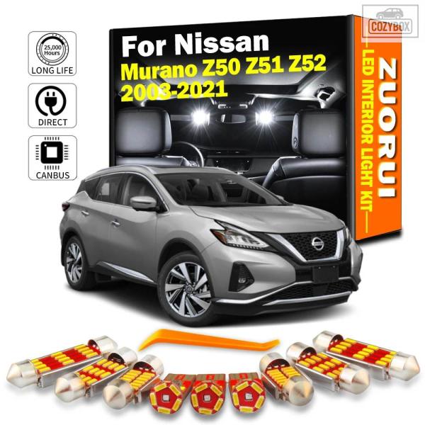 並行輸入品 ZUORUI CANBUS LED バルブ 車内読書灯キット 日産 ムラーノ Z50 Z51 Z52 2003-2014 2015 2016 201