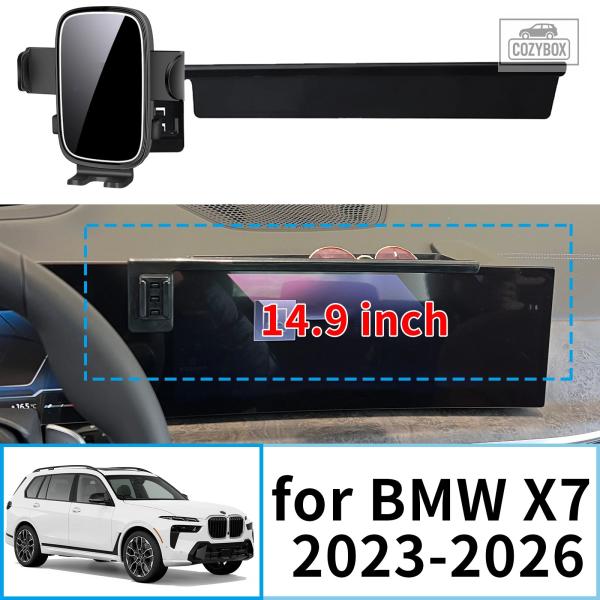 並行輸入品 BMW X7 2023 - 2026 G07 安定クリップオン式スマホホルダーマウントスクリーンベース振動なしカー アクセサリー