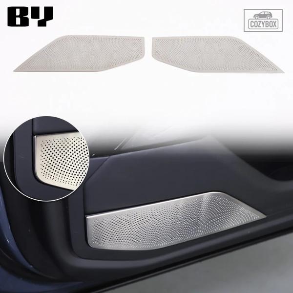 並行輸入品 BMW 7シリーズ i7 G70 2023+ ステンレス  シルバー カー ドア ホーン オーディオ ラウドスピーカー カバー トリム