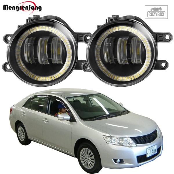 並行輸入品 2 x 30W  LED  フォグランプアセンブリ トヨタ アリオン 2/ii 2007 - 10 車用 エンジェルアイ フォグランプ