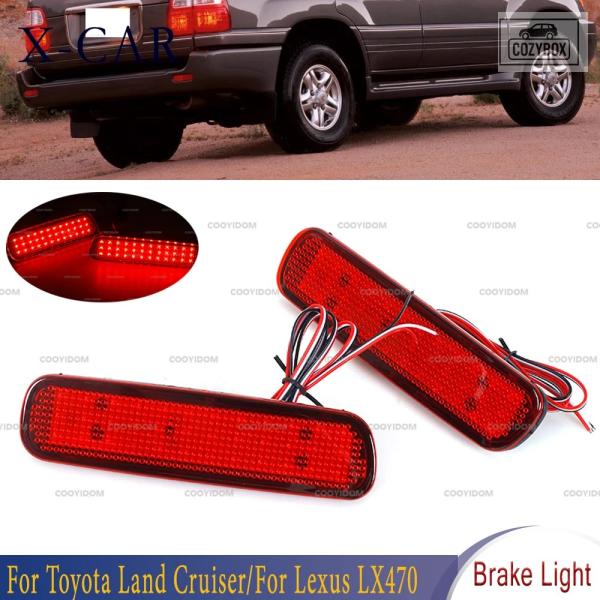 並行輸入品 トヨタ ランドクルーザー100 LC100 レクサス LX470 1998-2007 LED リア バンパー リフレクター フォグランプ