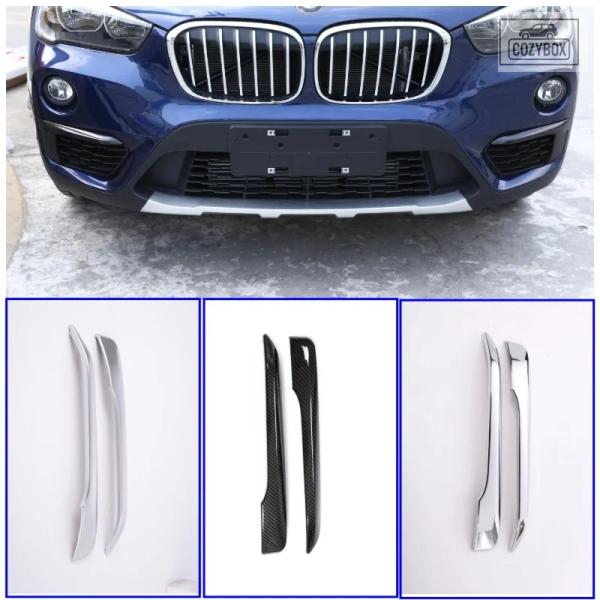 並行輸入品 BMW X1 F48 2016 - 19 車用フロントヘッド フォグランプ カバー トリム モールディング アクセサリー ABSクローム