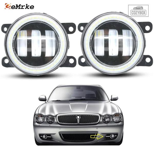 並行輸入品   LED  フォグランプ レンズ DRL 車用 PTF エンジェルアイリング 40W ジャガー XJ III XJ8 XJ6 X358 ダイムラー