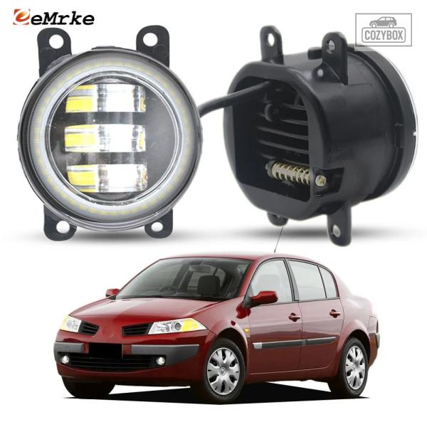 並行輸入品  LED  フォグランプ エンジェルアイ DRL ルノー メガーヌ 2 BM0/1 CM0/1 2003 - 09 レンズ