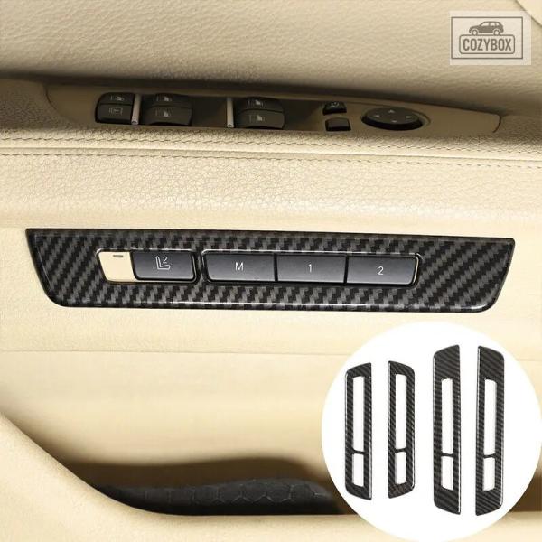並行輸入品 4個 ABS製シート調整メモリーボタン スイッチフレーム カバー装飾 トリムカー アクセサリー BMW 7シリーズ F01 F02