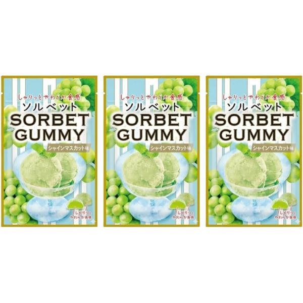 シャインマスカットの爽やかな香りと、つるんと軽いソルベ風の食感が楽しめるフルーティなグミです。 濃縮ブドウ果汁を使用し、ほんのり酸味がアクセント。おやつや気分転換にもぴったりの一袋です。 携帯しやすい50gサイズの小袋を3個セットにしてお届...