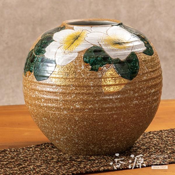 九谷焼 8号 花瓶 山茶花 福田良則 Le 32 Com