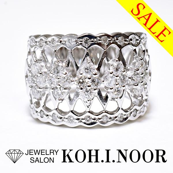 SALE》ダイヤモンド 1.00ct 14金ホワイトゴールド K14WG リング 11号