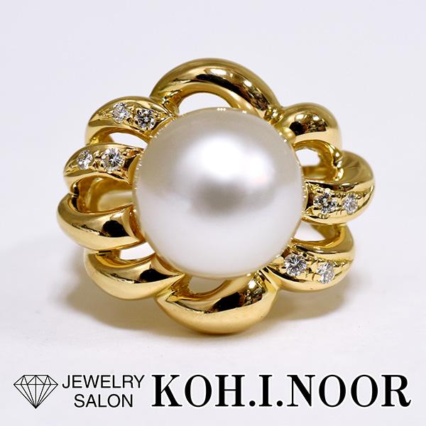 田崎真珠　アコヤ真珠サークルブローチk18 タサキ ブローチ K18YG アコヤパール(真珠)9.0ミリ ダイヤ0.01ct