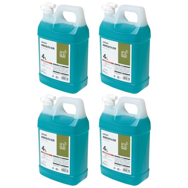 ◇◇ 【特長】 ●業務用油汚れ洗剤4L ●レモンのさわやかな香り レモンの香りはキツすぎず、後に残りにくいため、キッチンなどの食を扱う空間にもぴったり。 掃除後の香りも爽やかで清潔感アップ ●しつこい油汚れをしっかり落とす 調理用具用の油汚...