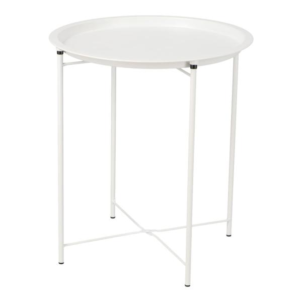 ◇◇ 【特長】 ●ソファの横などに使える簡易スタンドトレーです 【仕様】 ●サイズ：約幅38×奥行38×高さ42cm ●重さ：約960g ●甲板の表面材：金属(スチール) ●表面加工：エポキシ樹脂塗装(粉体塗装) ●脚部上部キャップ：塩化ビ...