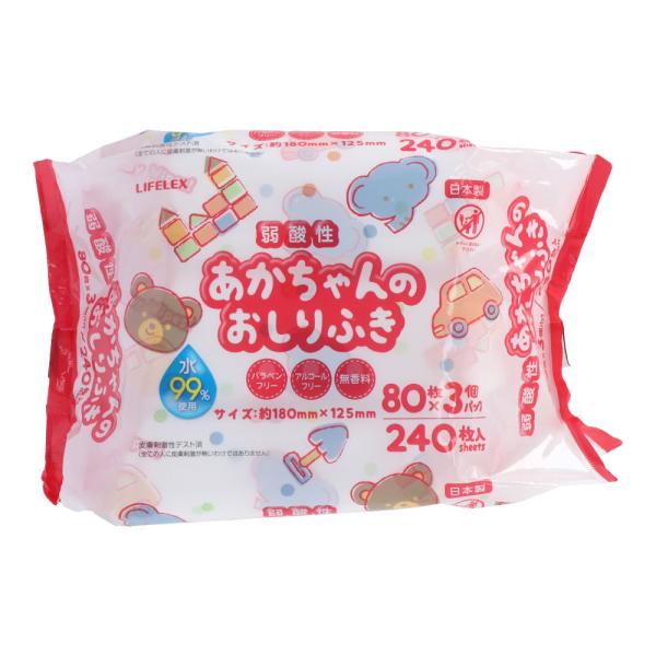 ◇◇ 【特長】 ●薬液の99%が純水でできた、赤ちゃんへの安全性に 配慮した水に近いおしりふきです。 ●人の肌の性質と同じ弱酸性。デリケートなお肌もやさしく拭けます。 ●手や足にもお使いいただけます。 ●アルコール、バラベン、香料不使用。 ...