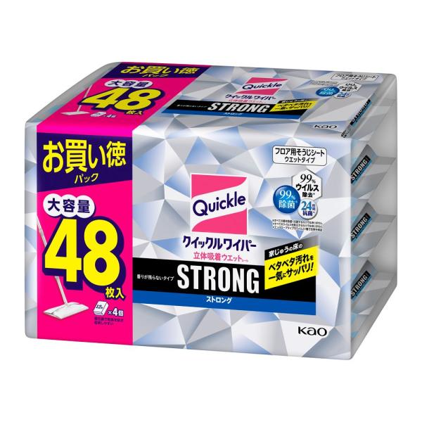 ◇◇ 【特長】 床のベタベタ汚れをゴシゴシしないでふき取れる強力タイプのウエットシート。除菌・ウイルス除去・抗菌。 【仕様】 床のベタベタ汚れをゴシゴシせずにふき取る強力タイプの床用ウエットシート。フロア用クイックル史上最強のふき取り力＊で...