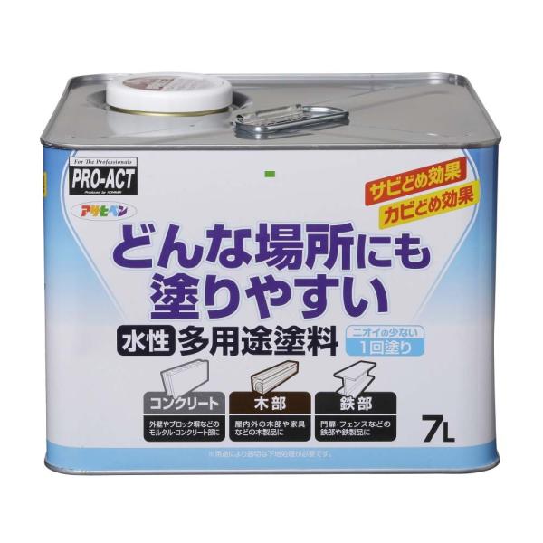 未使用品　水性塗料　約19リットル アサヒペン ◇アサヒペン 水性多用途SD 7L 白 約幅240×奥行240×高