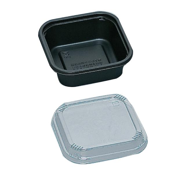 サイズ　外寸120×120×深さ40（ふた高さ10）mm材質　PPF入数　50枚耐熱温度　130度電子レンジ対応ごはん目安　120ｇ