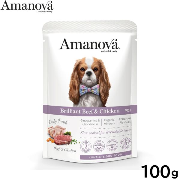 ハヤブサ Amanova Pouch Adult Brilliant Beef ＆ Chi100g