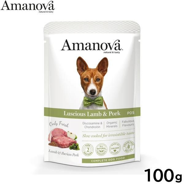 ハヤブサ Amanova Pouch Adult Luscious Lamb ＆ Pork100g