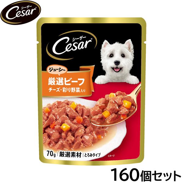 シーザー ドッグフード パウチ 成犬用 ジューシー厳選ビーフ チーズ