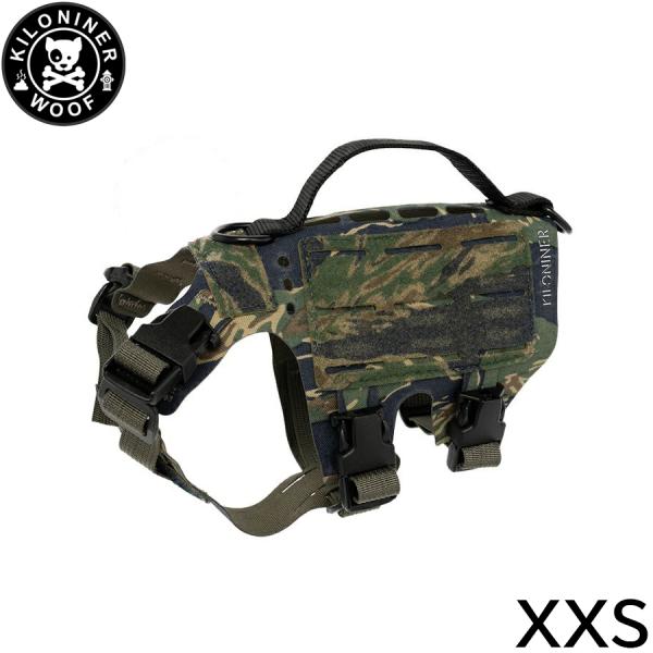 キロナイナー M5ライトハーネス XXS Tigerstripe Camo 胴輪 ワッペンで