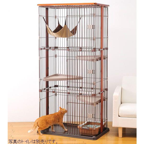 【扉を開け、高さを生かしたプレースペースとしてもご使用できます。*扉は全開時に固定できます。上下運動が出来るハンガーベッドゆったりくつろげるハンモック付。写真のトイレは別売りです。 ■素材　フェンス：スチールロッド、ロック・ジョイント・ハン...