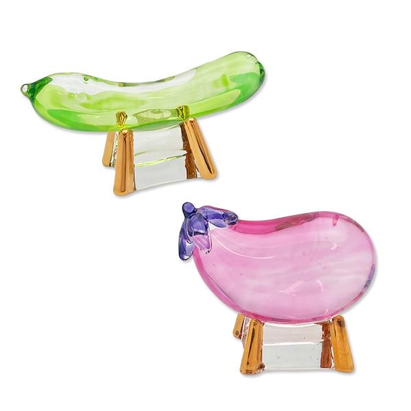 ガラス製 クリスタル精霊馬 セット お盆用品 牛馬 なす きゅうり お盆供養 仏具 かわいい