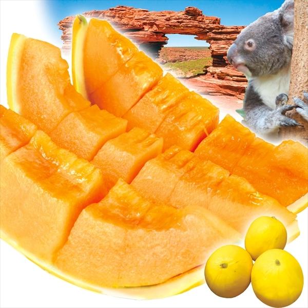 メロン 3玉（約4kg）オーストラリア産 オレンジキャンディ 赤肉 ご家庭
