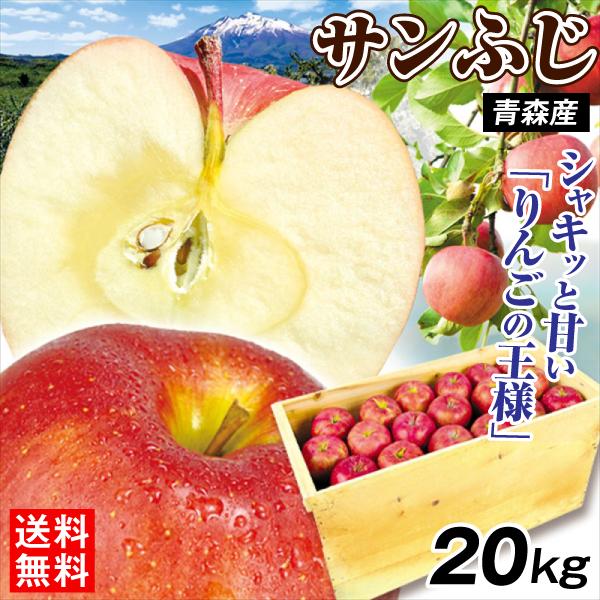 りんご 約20kg サンふじ ご家庭用 木箱 青森産 りんご箱 送料無料 食品