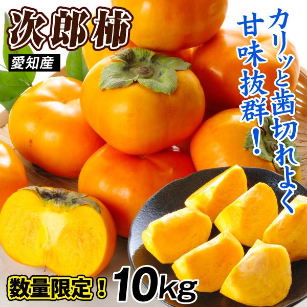 柿 約10kg なかちゃんの 次郎柿 愛知産 甘柿 ご家庭用 人気品種 送料無料 食品